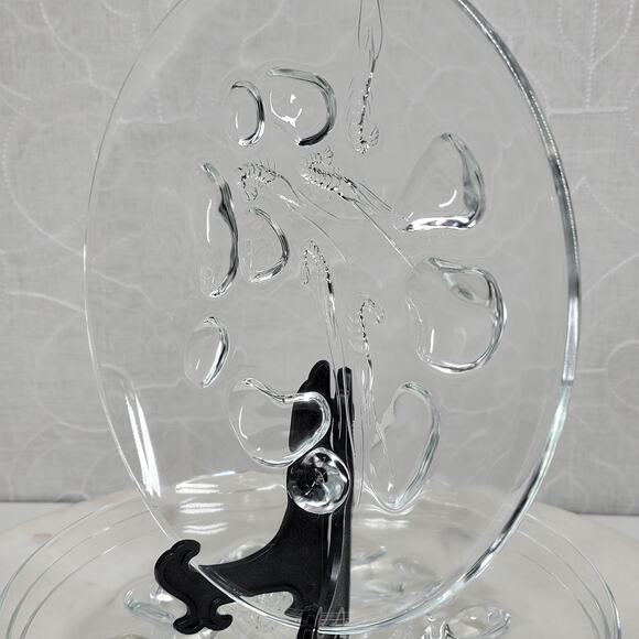 Luminarc Shrimp Plates 7.5" Clear Embossed Design Lunch Plate Set of 4 - Picture 11 of 14